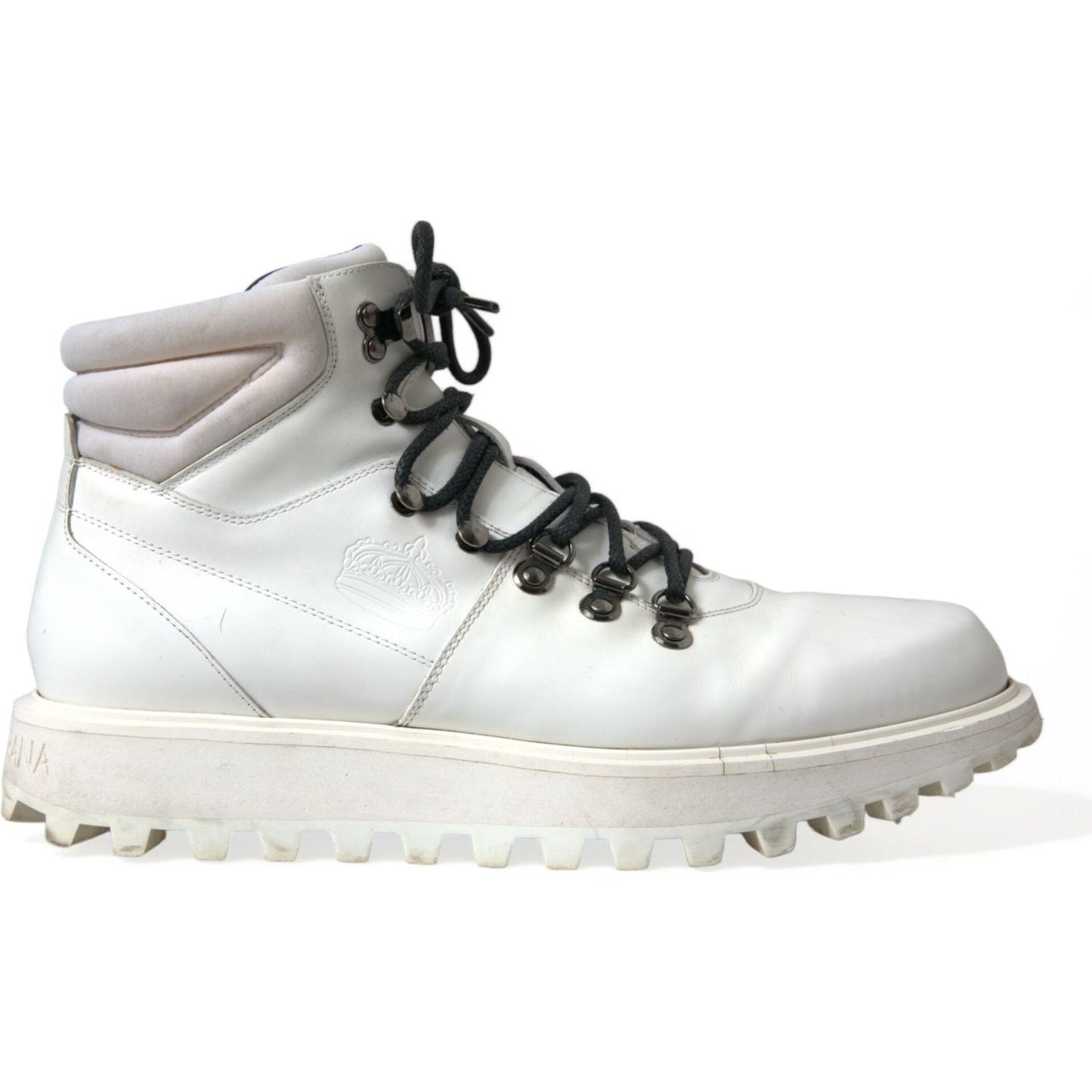 Dolce & Gabbana White Vulcano Trekking Ankle Boots Shoes MV5607-43