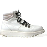 Dolce & Gabbana White Vulcano Trekking Ankle Boots Shoes MV5607-43