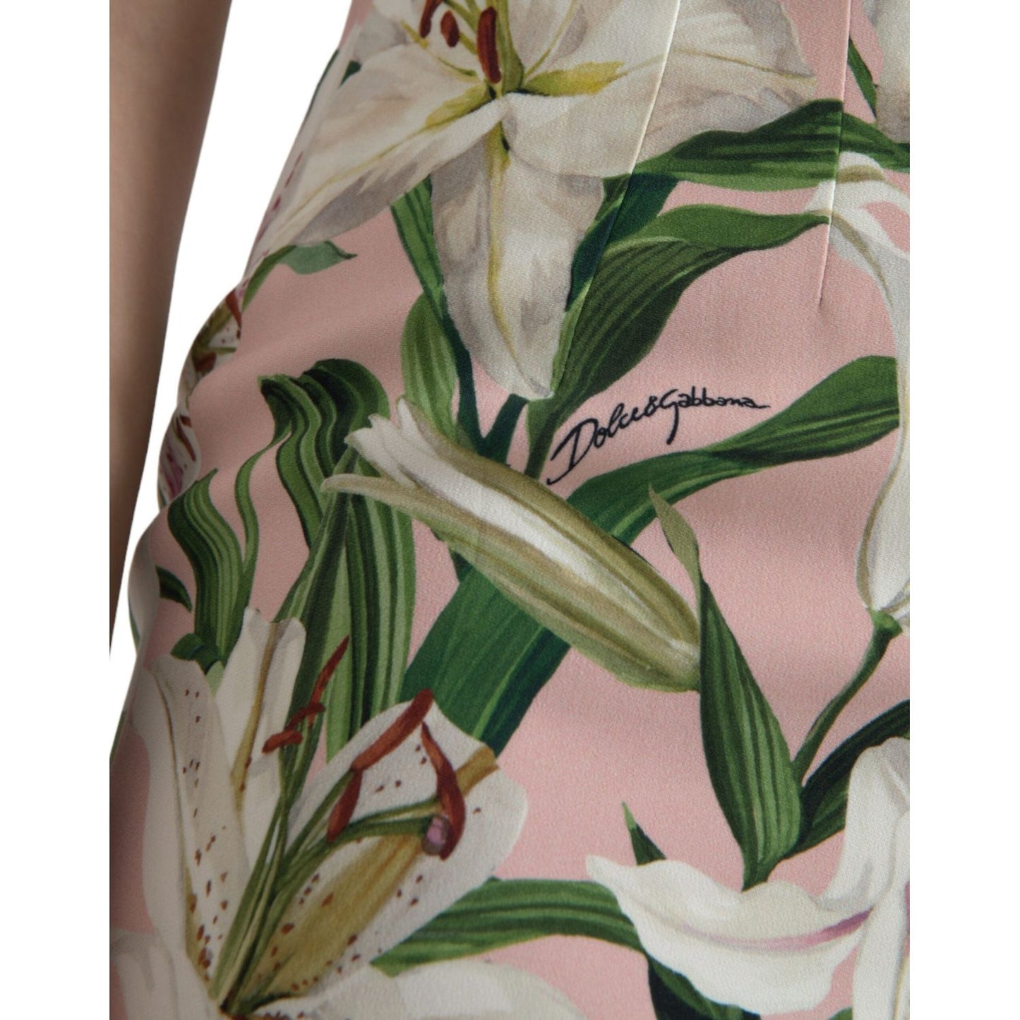 Dolce & Gabbana Pink Lily Viscose Sheath Stretch Mini Dress DR281131-40
