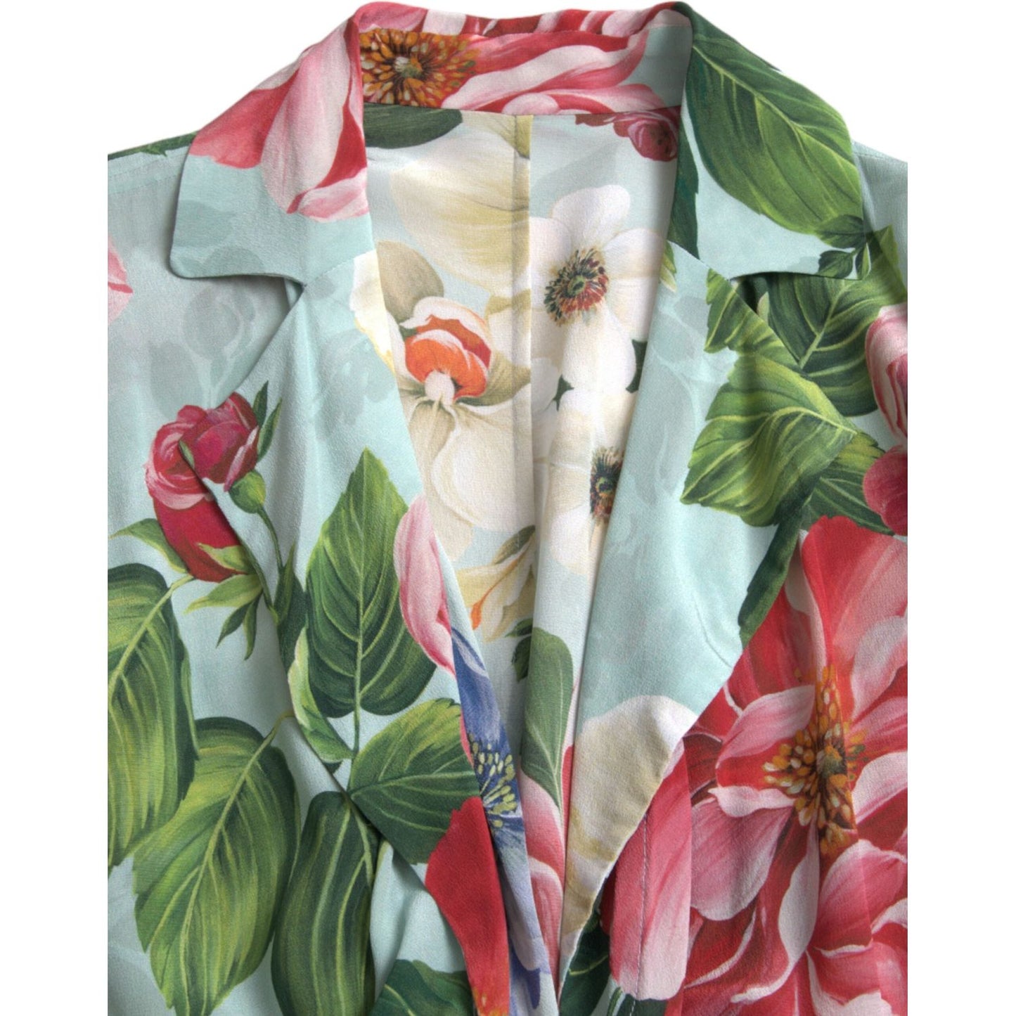 Dolce & Gabbana Blue Floral Wide Leg Wrap Jumpsuit Dress DR281150-36