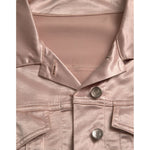 Dolce & Gabbana Pink Cotton Stretch Collared Cropped Jacket JKT3808-40