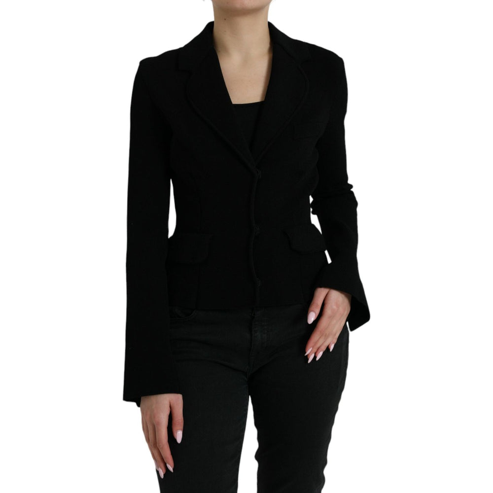 Dolce & Gabbana Black Viscose Single Breasted Blazer Jacket JKT3812-40