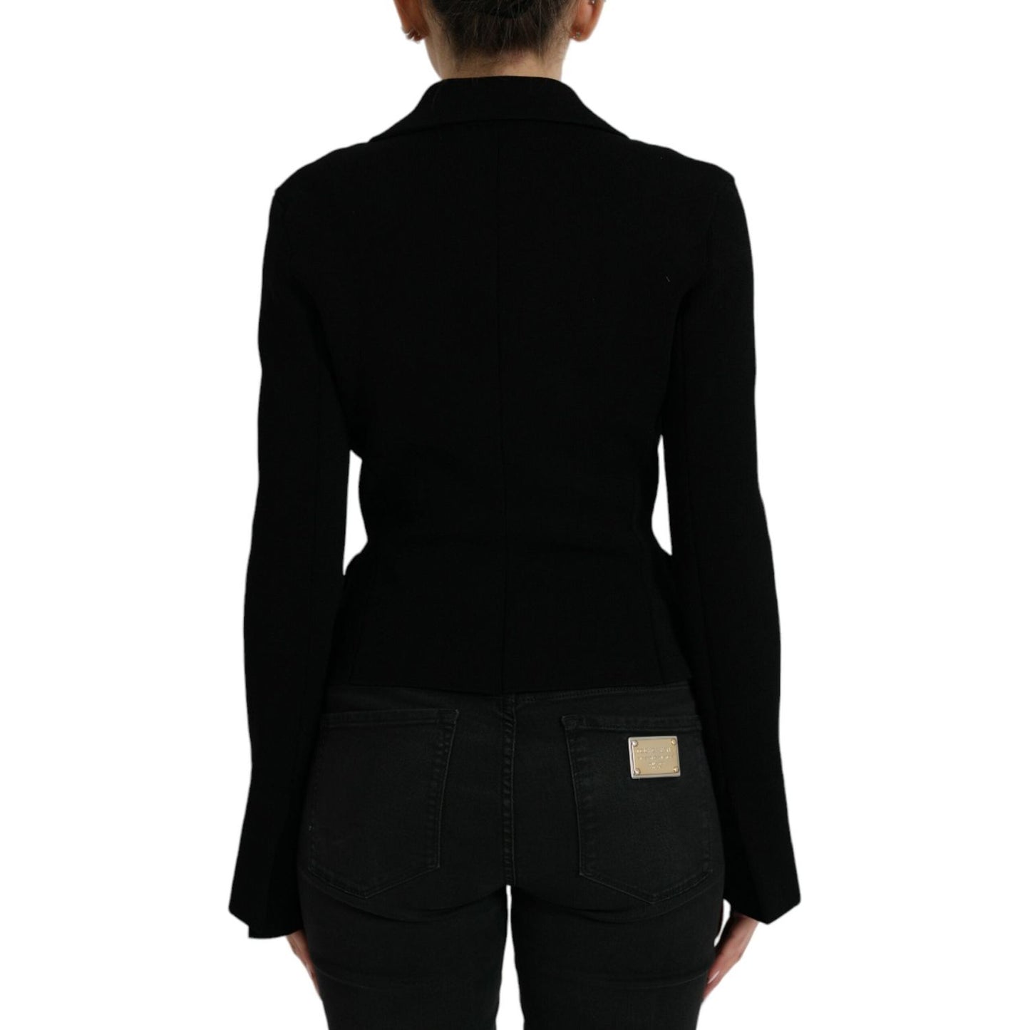 Dolce & Gabbana Black Viscose Single Breasted Blazer Jacket JKT3812-40
