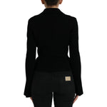 Dolce & Gabbana Black Viscose Single Breasted Blazer Jacket JKT3812-40