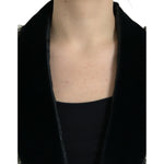 Dolce & Gabbana Black Crystal Embellished Overcoat Jacket JKT4057-44