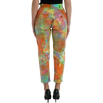 Dolce & Gabbana Multicolor Tie Dye Sequined High Waist Cropped Pants PAN75121-40