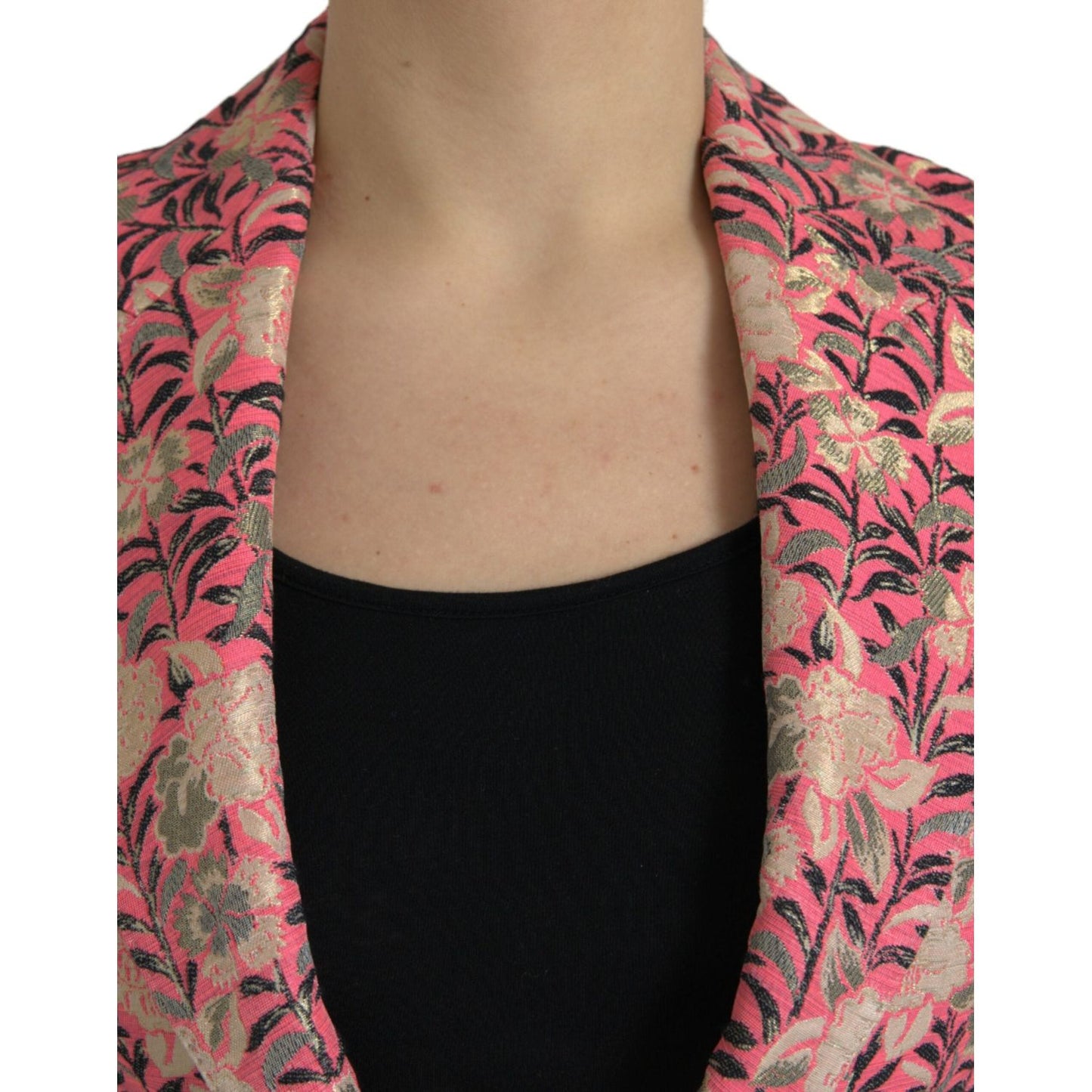 Dolce & Gabbana Pink Floral Jacquard Slim Fit 2 Piece Suit KOS2233-40