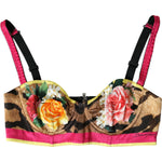 Dolce & Gabbana Multicolor Floral Sleeveless Bustier Crop Top BIK1785-40