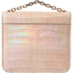 Balenciaga Beige Blue Agate Exotic Leather Gold Chain Purse Bag BAG1166