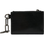Dolce & Gabbana Black Leather Zip Logo Keyring Coin Purse Keyring Wallet SMY101292