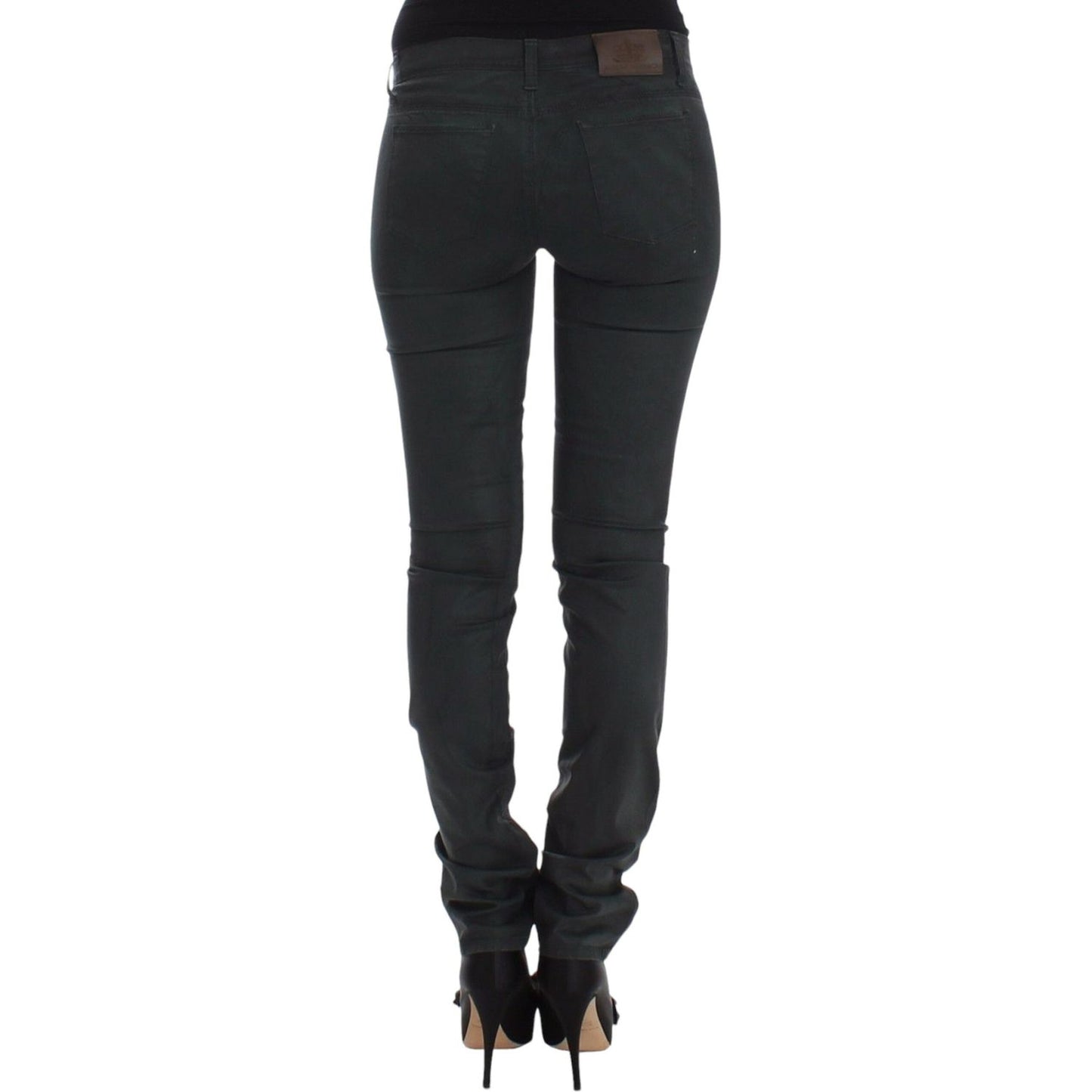 Ermanno Scervino Green Slim Jeans Denim Pants Straight Leg Stretch SIG12470-1