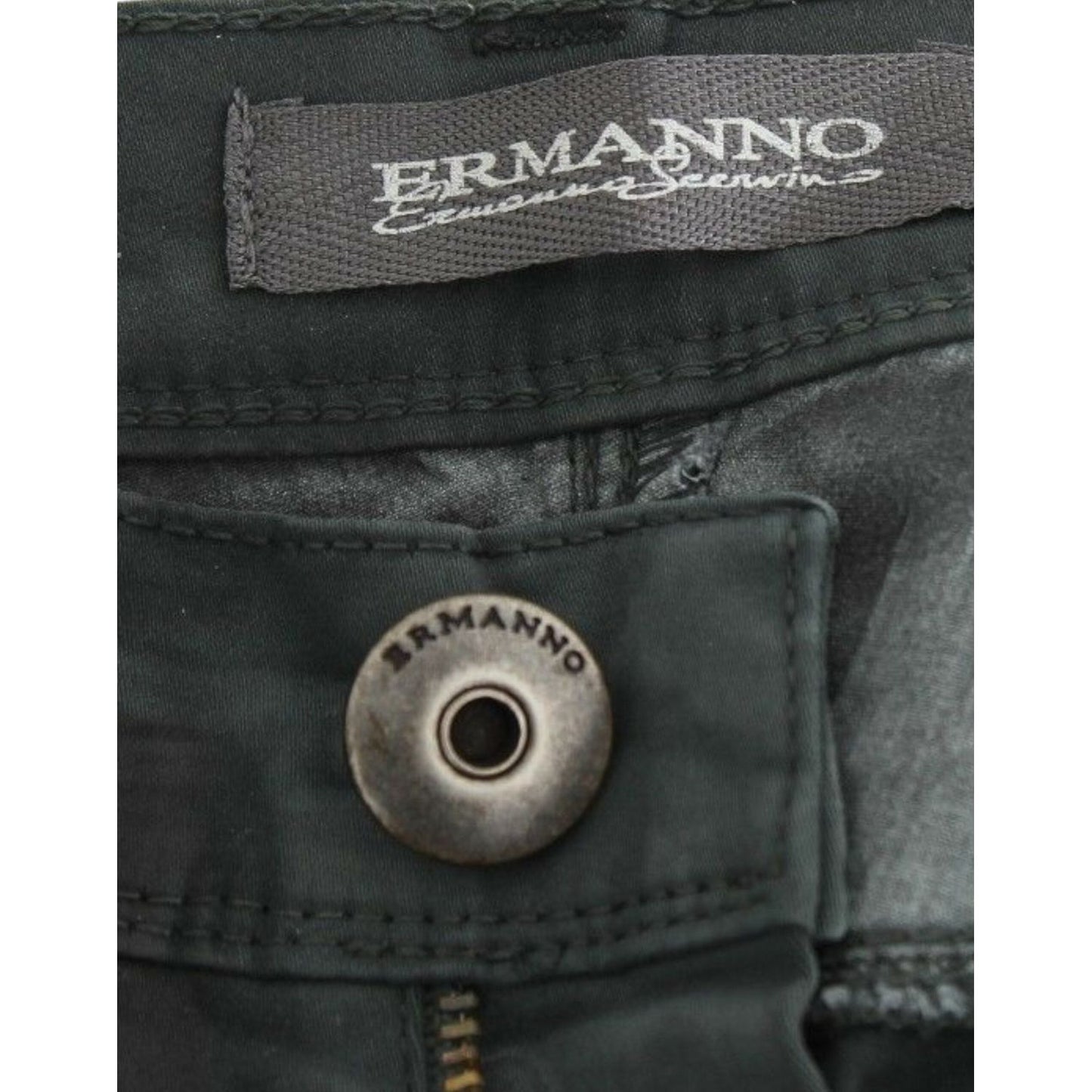 Ermanno Scervino Green Slim Jeans Denim Pants Straight Leg Stretch SIG12470-1