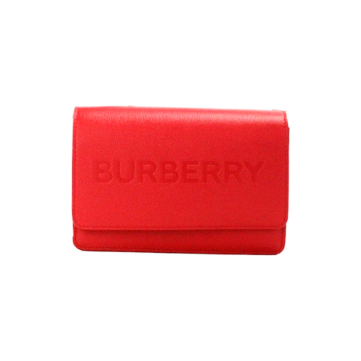 Burberry Hampshire Small Red Embossed Logo Smooth Leather Crossbody Bag 6531