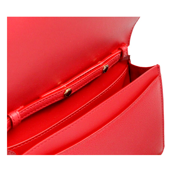 Burberry Hampshire Small Red Embossed Logo Smooth Leather Crossbody Bag 6531