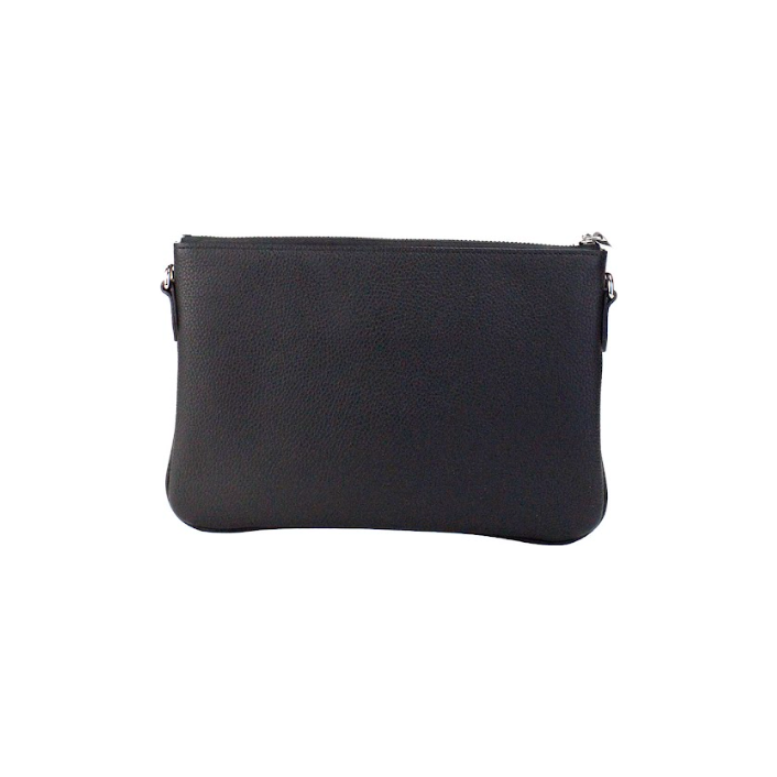 Burberry Peyton Monogram Black Leather Pouch Crossbody Bag Purse 57359