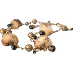 Dolce & Gabbana Gold Brass Leopard Fur Pearl Collier Chain Belt SMY101402-100