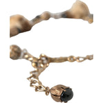 Dolce & Gabbana Gold Brass Leopard Fur Pearl Collier Chain Belt SMY101402-100