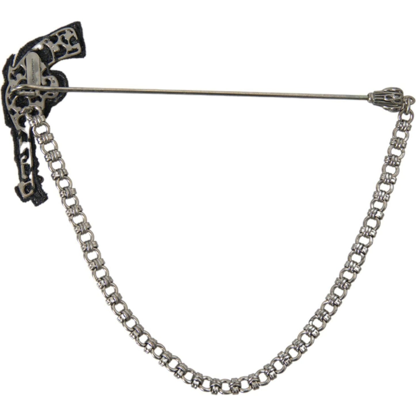 Dolce & Gabbana Brass Copper Silk Revolver Gun Men Brooch Lapel Pin SMY101448