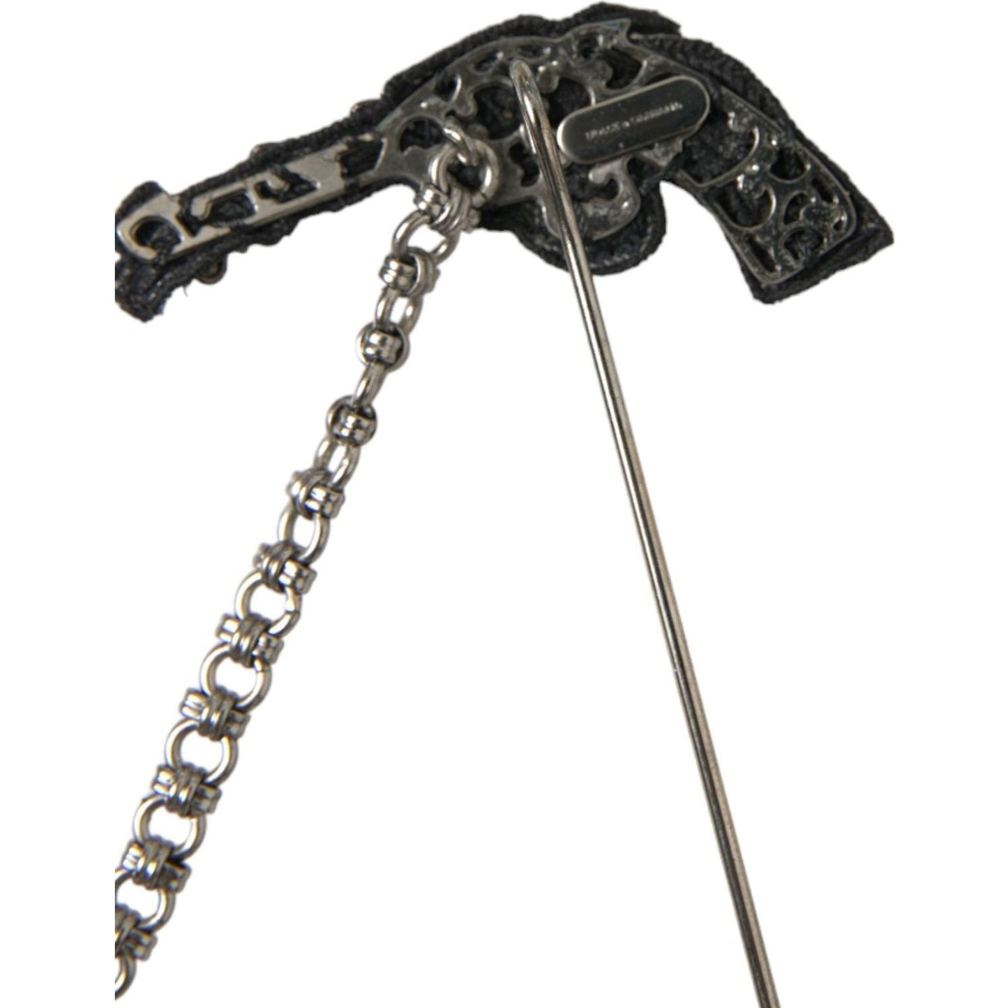 Dolce & Gabbana Brass Copper Silk Revolver Gun Men Brooch Lapel Pin SMY101448