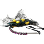 Dolce & Gabbana Black Lemons Sicily Purple Crystal Net Headband Diadem SMY101430