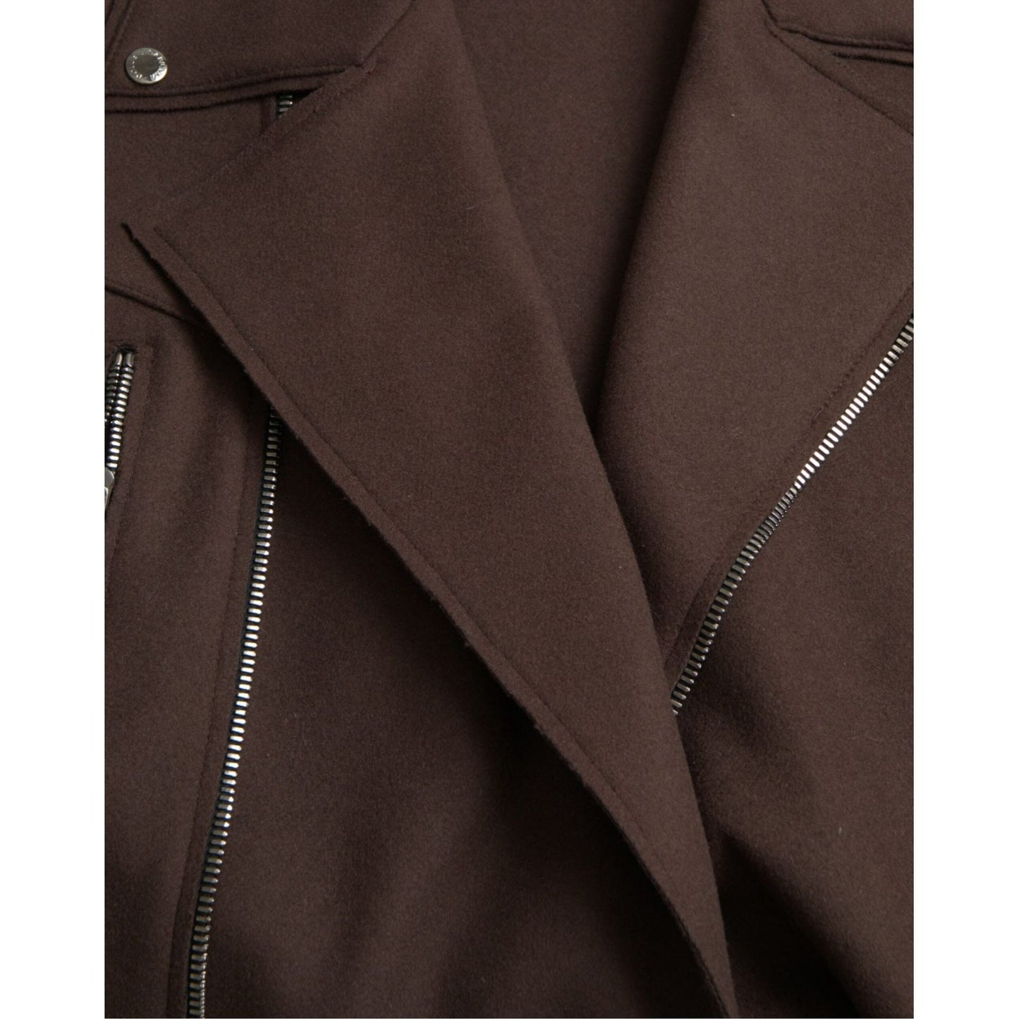 Dolce & Gabbana Brown Coat Short Biker Wool Jacket JKT4051-40