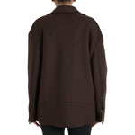 Dolce & Gabbana Brown Coat Short Biker Wool Jacket JKT4051-40