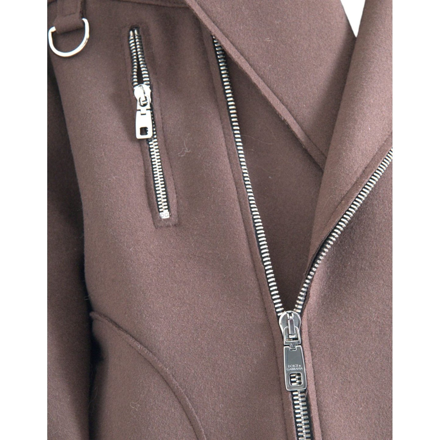 Dolce & Gabbana Brown Coat Short Biker Wool Jacket JKT4051-40