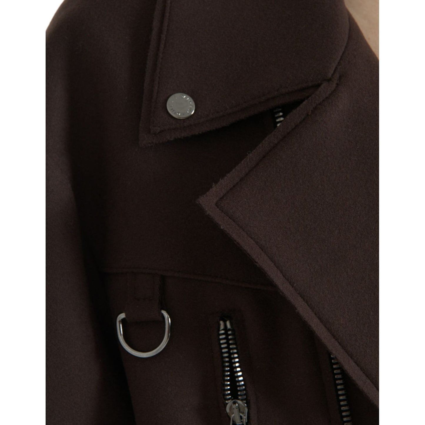 Dolce & Gabbana Brown Coat Short Biker Wool Jacket JKT4051-40
