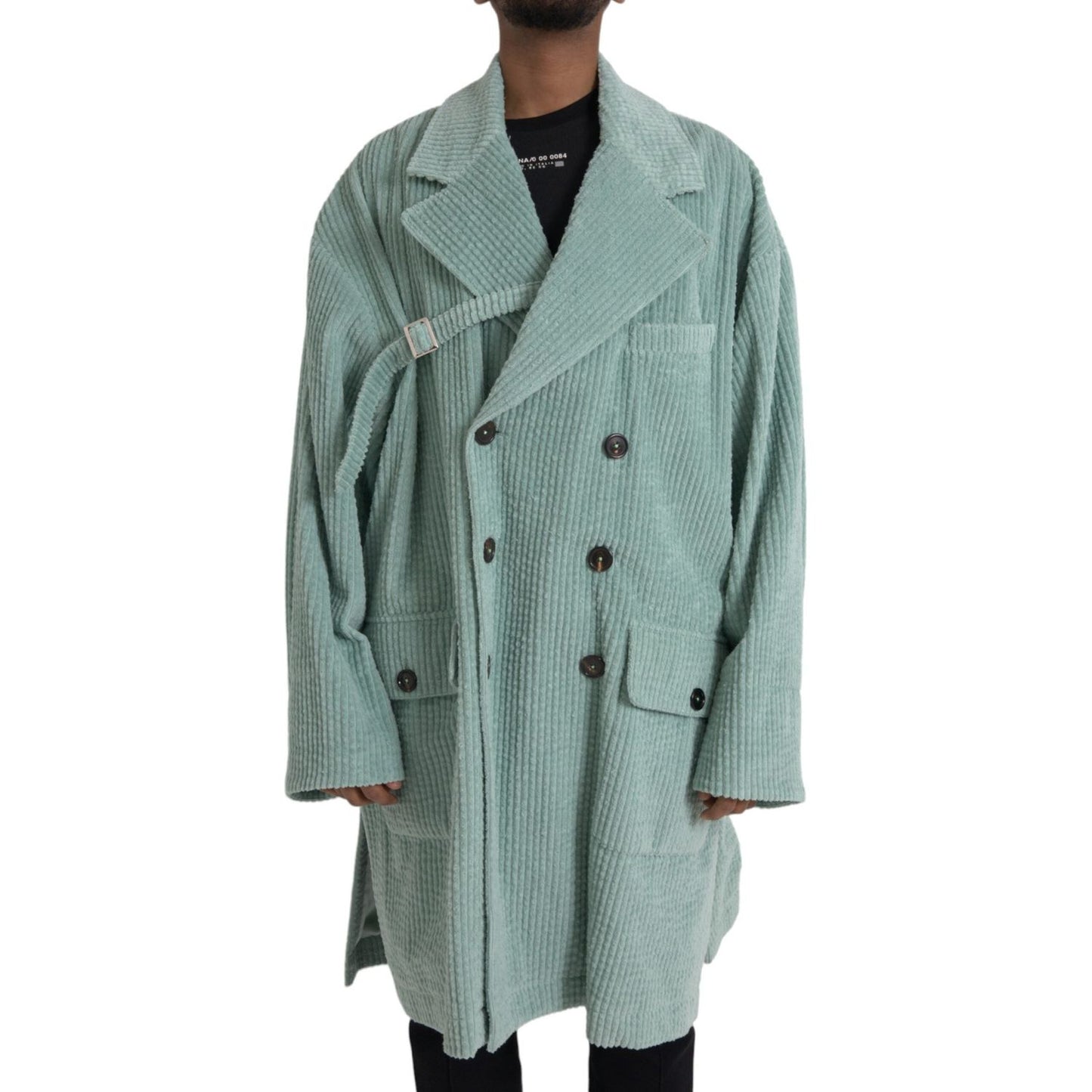 Dolce & Gabbana Blue Double Breasted Corduroy Cotton Jacket JKT3852-52