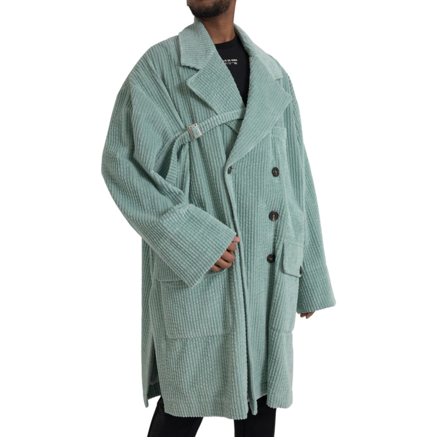 Dolce & Gabbana Blue Double Breasted Corduroy Cotton Jacket JKT3852-52