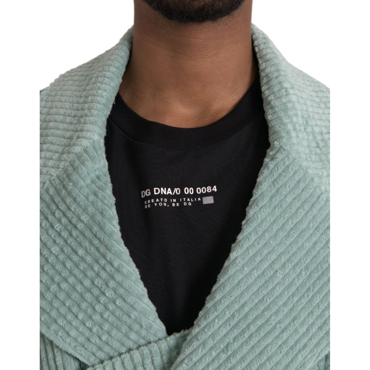 Dolce & Gabbana Blue Double Breasted Corduroy Cotton Jacket JKT3852-52