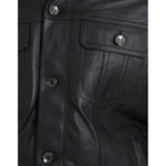 Dolce & Gabbana Black Leather Fur Collar Biker Coat Jacket JKT4049-46