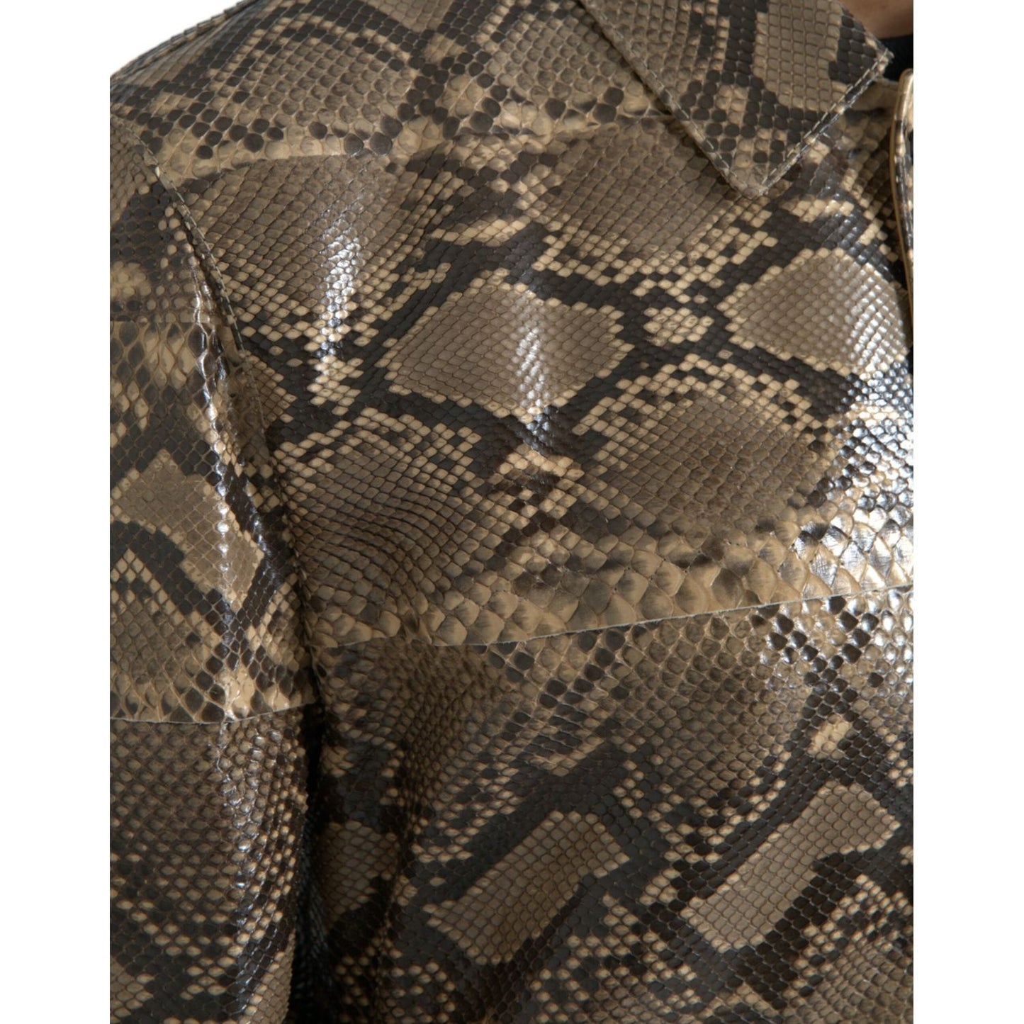 Dolce & Gabbana Beige Exotic Leather Biker Blouson Jacket JKT4055-52