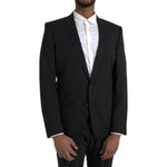 Dolce & Gabbana Black MARTINI Slim Fit Jacket Coat Blazer JKT4057-48