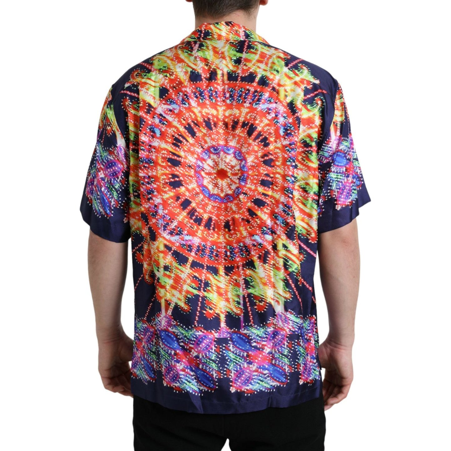 Dolce & Gabbana Multicolor Luminarie Silk Casual Shirt TSH84706-40