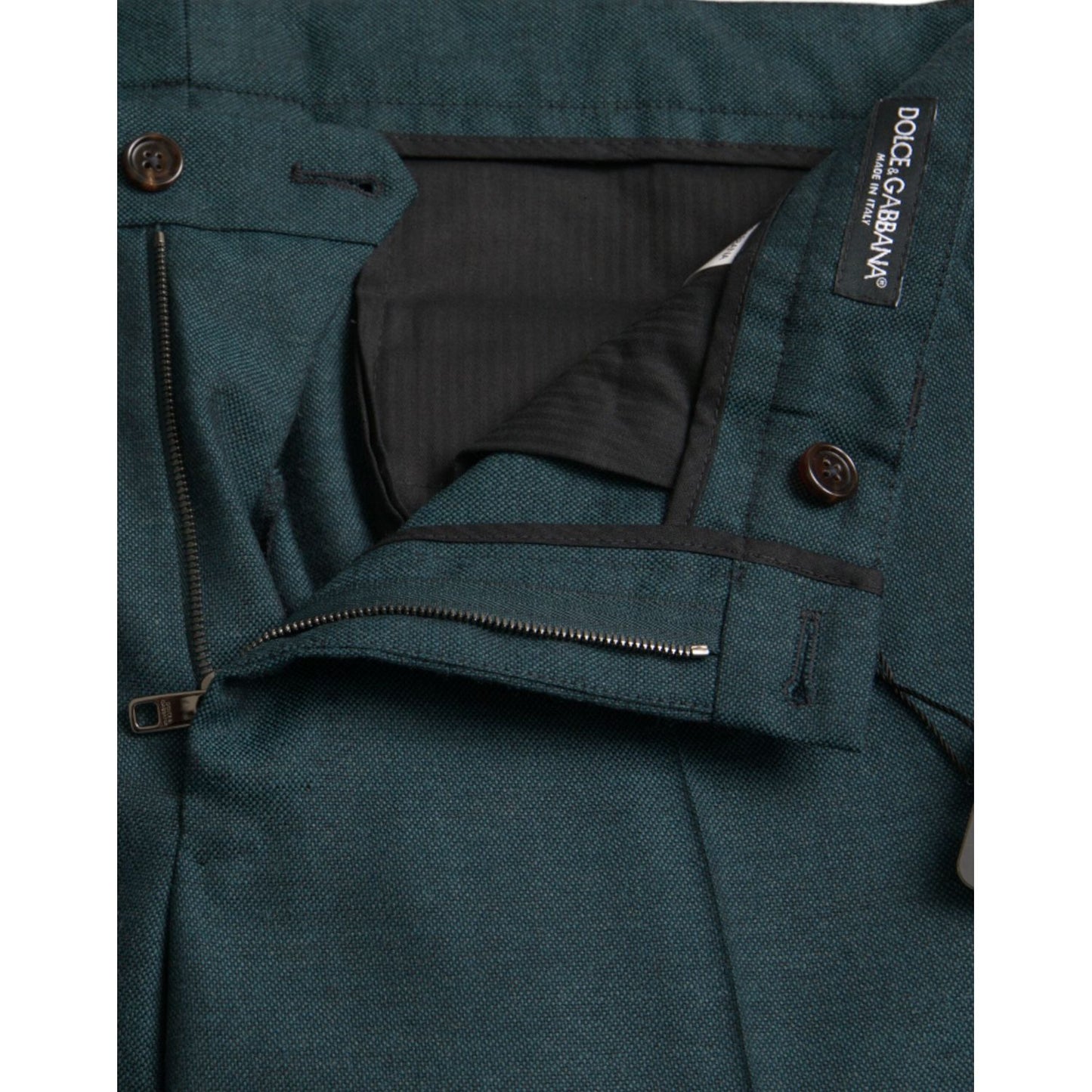 Dolce & Gabbana Green Wool Skinny Slim Dress Pants PAN75316-48