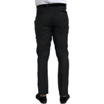 Dolce & Gabbana Black Silk Men Skinny Dress Pants PAN75330-54