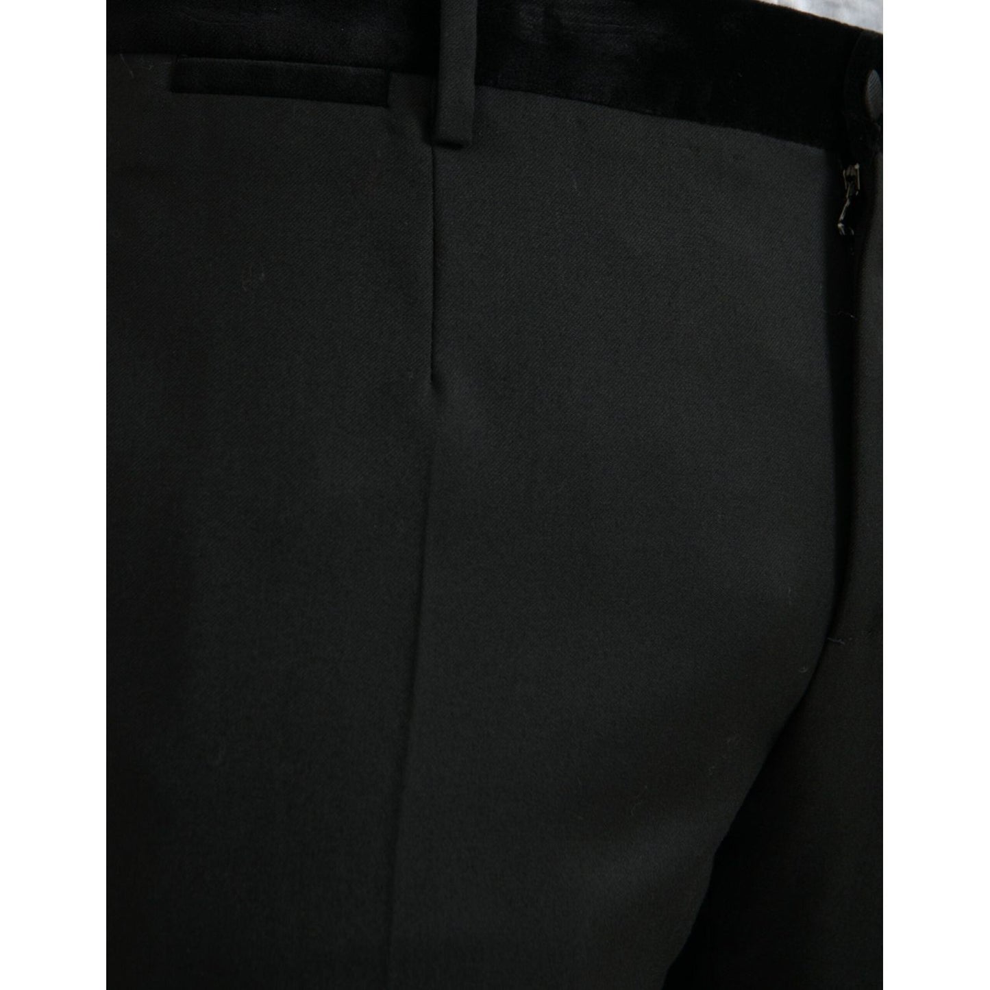 Dolce & Gabbana Black Silk Men Skinny Dress Pants PAN75330-54