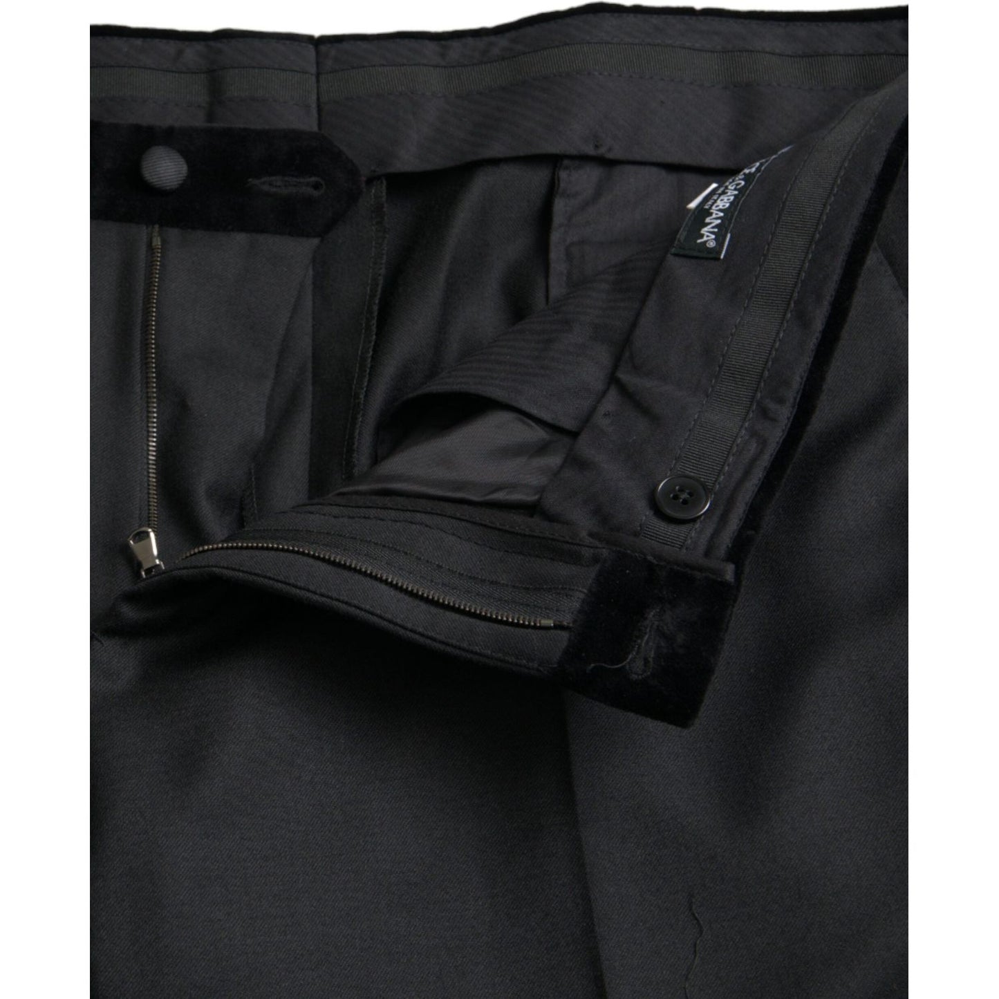 Dolce & Gabbana Black Silk Men Skinny Dress Pants PAN75330-54