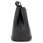 Burberry Lorne Small Black Haymarket Check Pebble Leather Bucket Handbag Purse 45674