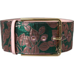 Dolce & Gabbana Multicolor Floral Jacquard Lurex Gold Buckle Belt BEL9159-90