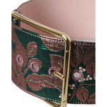 Dolce & Gabbana Multicolor Floral Jacquard Lurex Gold Buckle Belt BEL9159-90