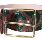 Dolce & Gabbana Multicolor Floral Jacquard Lurex Gold Buckle Belt BEL9159-90
