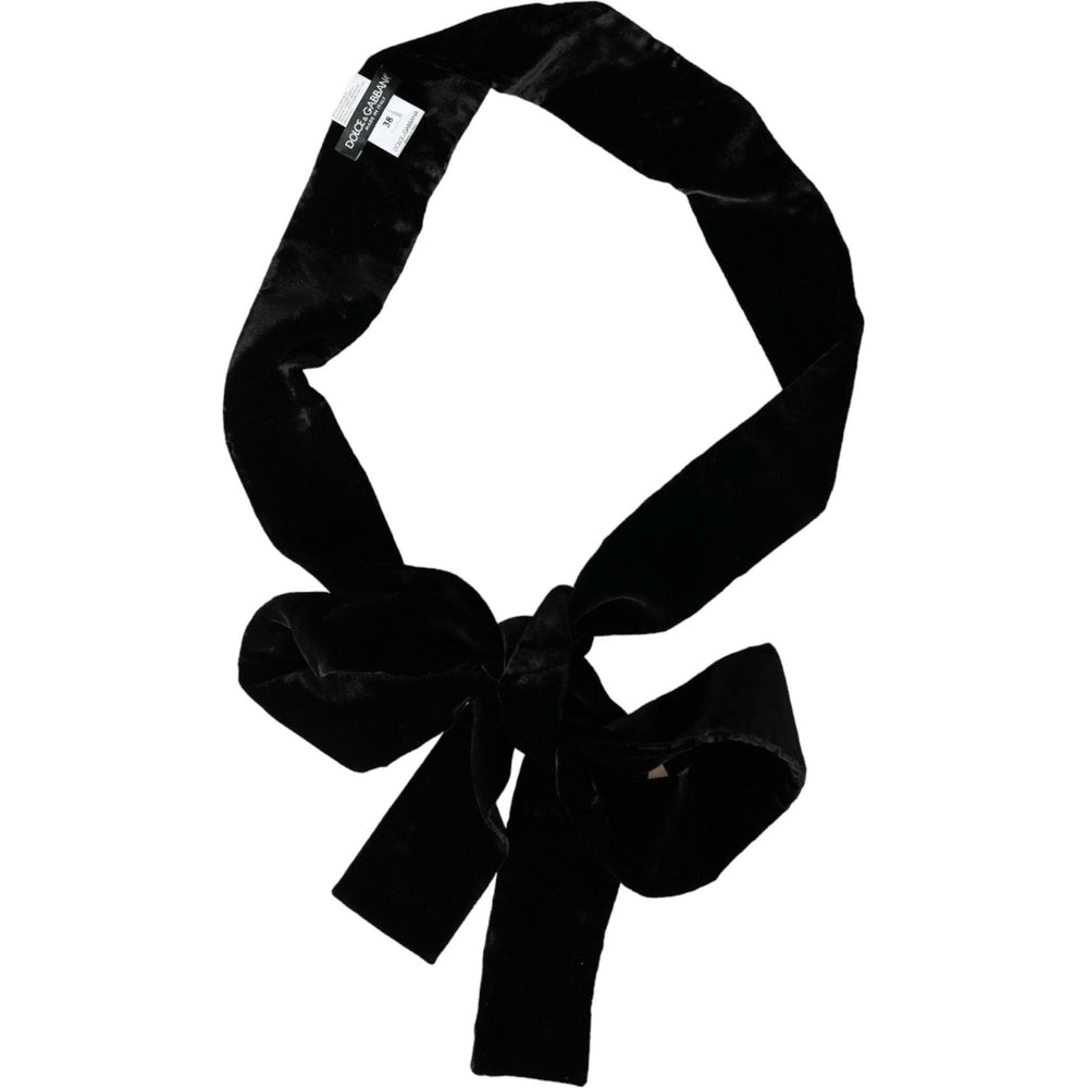 Dolce & Gabbana Black Viscose Wide Waist Women Belt WMB380-38