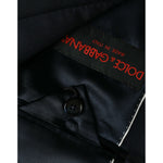 Dolce & Gabbana Dark Blue Wool Single Breasted Coat Blazer JKT4019-54