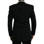 Dolce & Gabbana Black Wool Peak Single Breasted Coat Blazer JKT4024-48