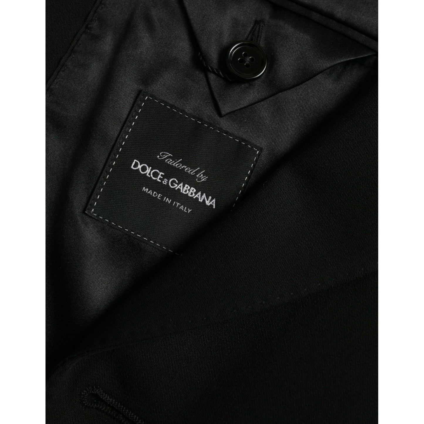 Dolce & Gabbana Black Wool Peak Single Breasted Coat Blazer JKT4024-48