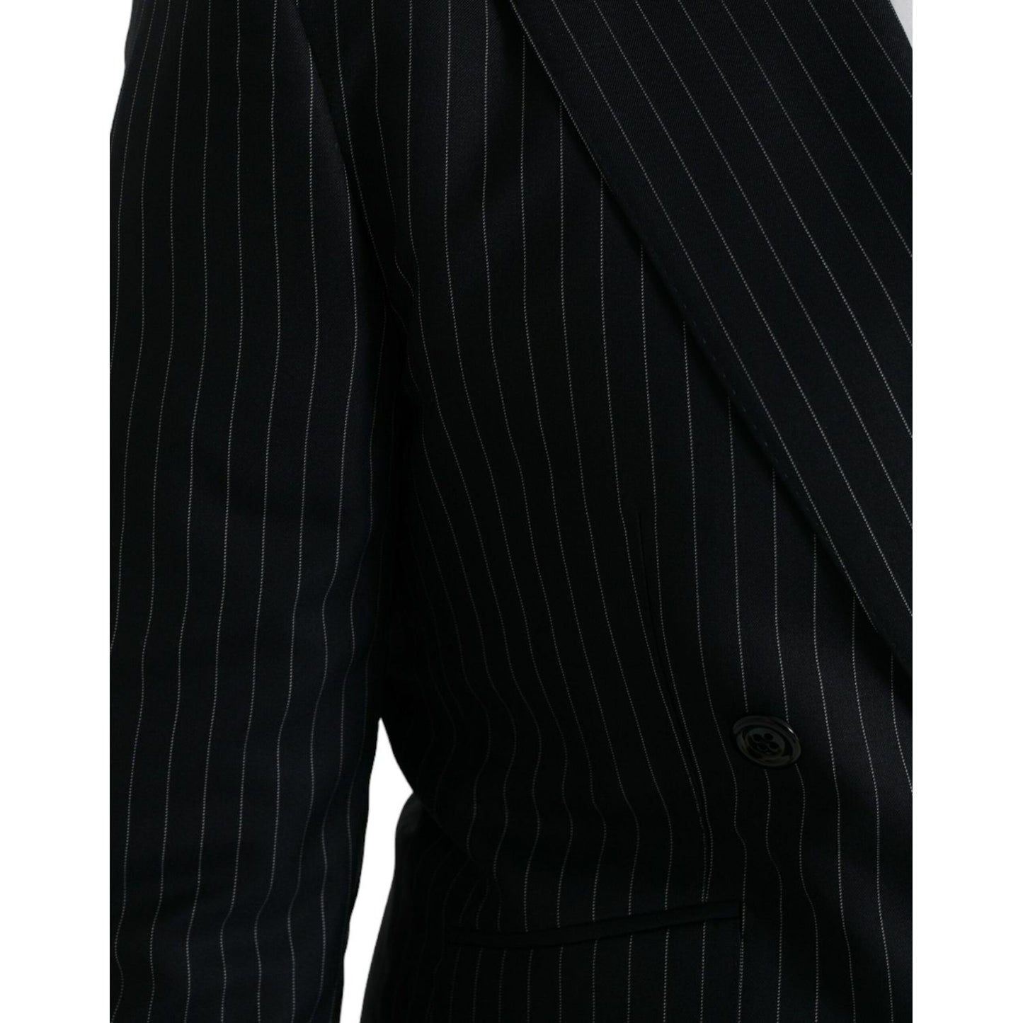 Dolce & Gabbana Black Stripe SICILIA Double Breasted Coat Blazer JKT4029-46