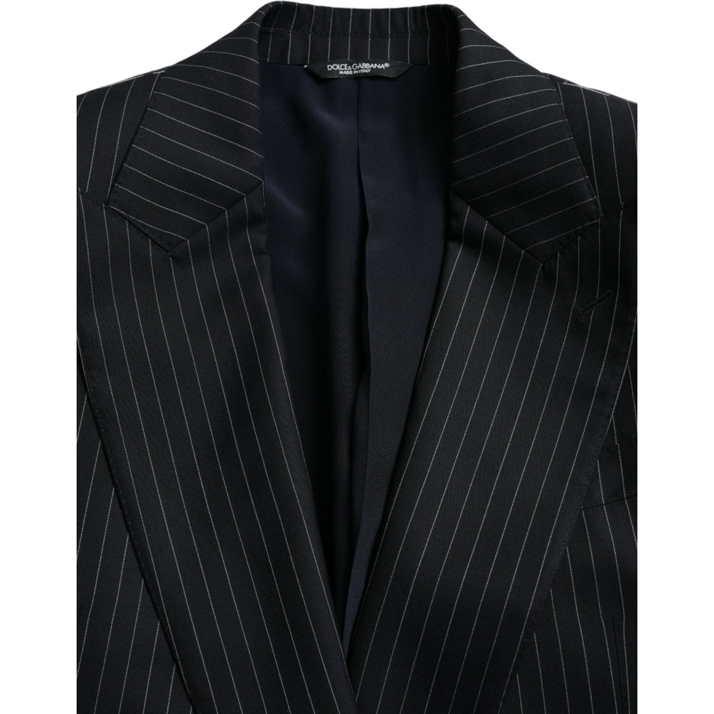 Dolce & Gabbana Black Stripe SICILIA Double Breasted Coat Blazer JKT4029-46