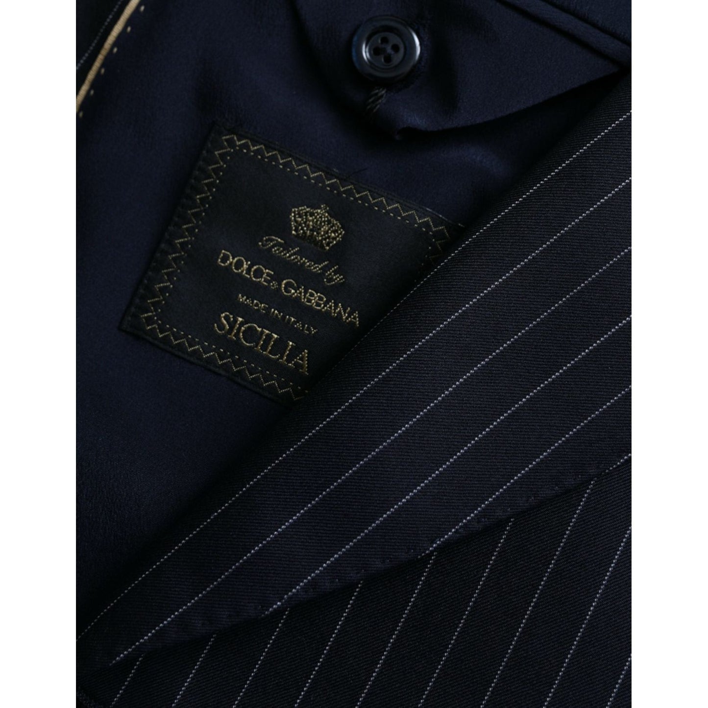 Dolce & Gabbana Black Stripe SICILIA Double Breasted Coat Blazer JKT4029-46